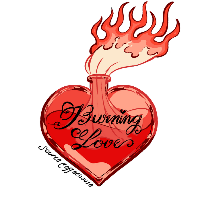 Burning Love Sticker Design